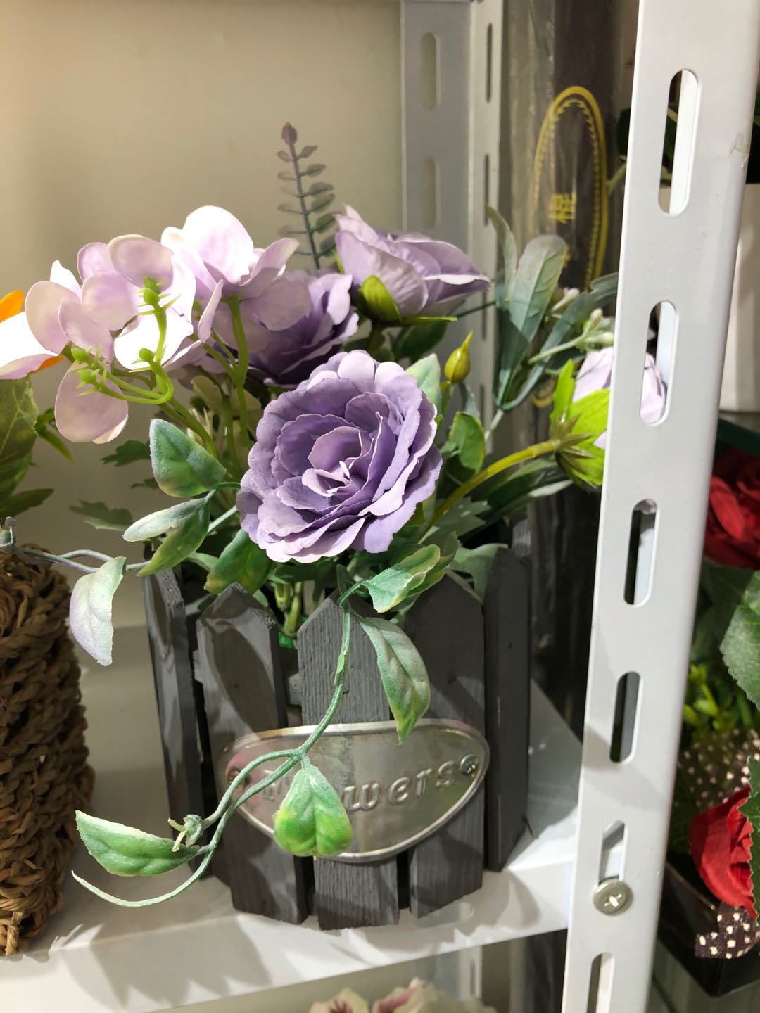 20221421圆木桶玫瑰仿真盆景仿真花小盆景人造摆件装饰