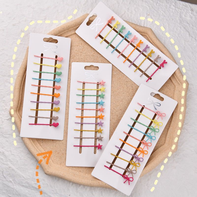Korean everything Love star modeling rubber paint one line clip edge clip bangs clip hair clip hair accessories thumbnail