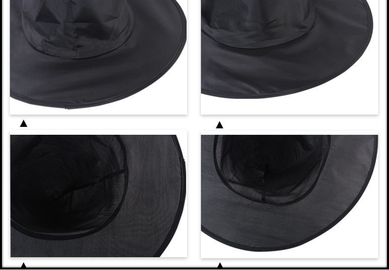 Black Oxford cloth pointed hat, Harry Potter magic hat, Halloween witch hat, all-black wizard hat undefined