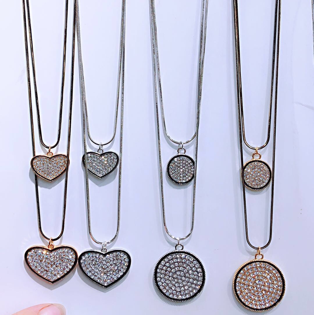 Double-layer alloy necklace -1