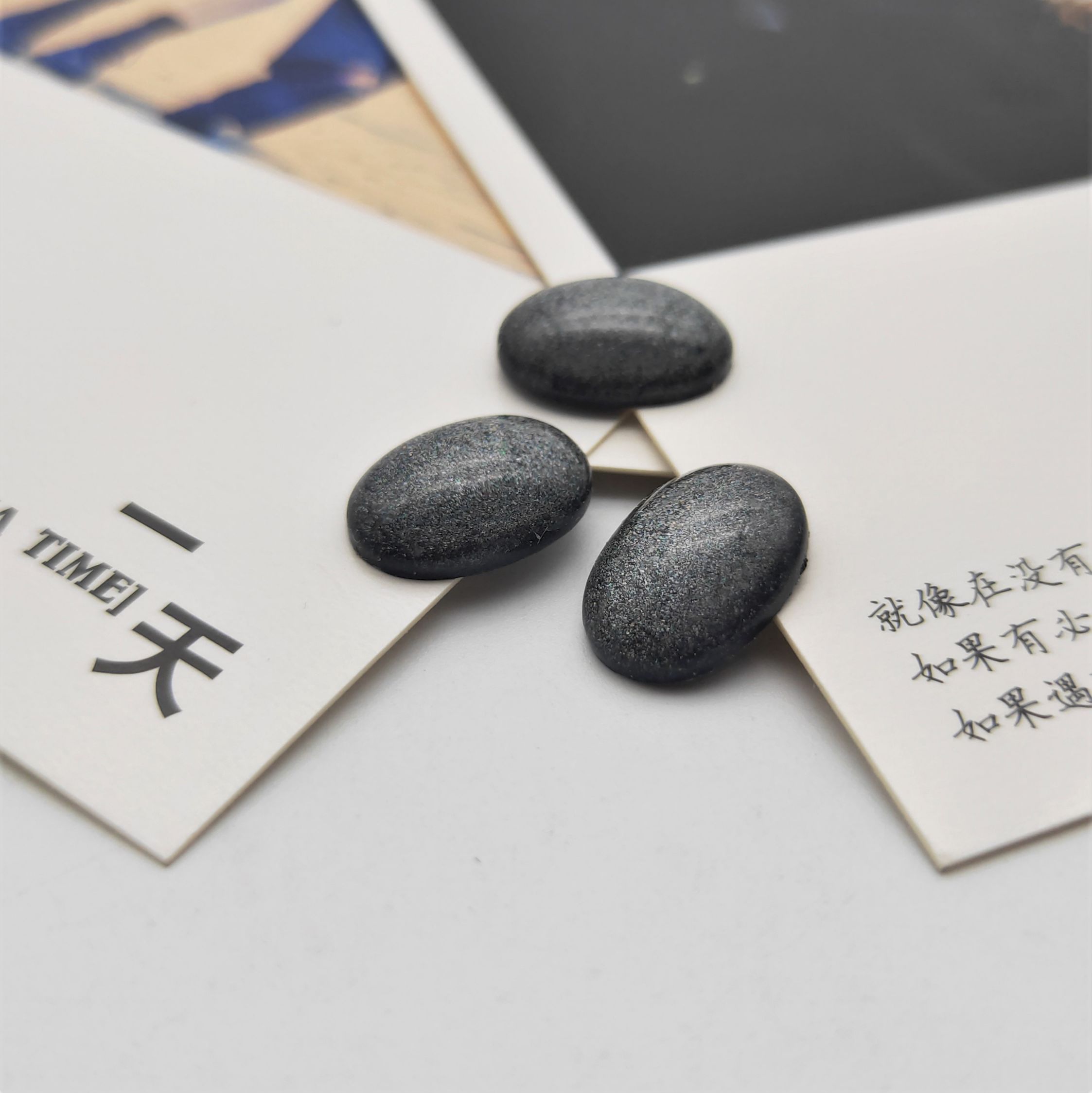 New resin smooth oval ring face starry sky ring face diy step hairpin inlay material diy decoration undefined