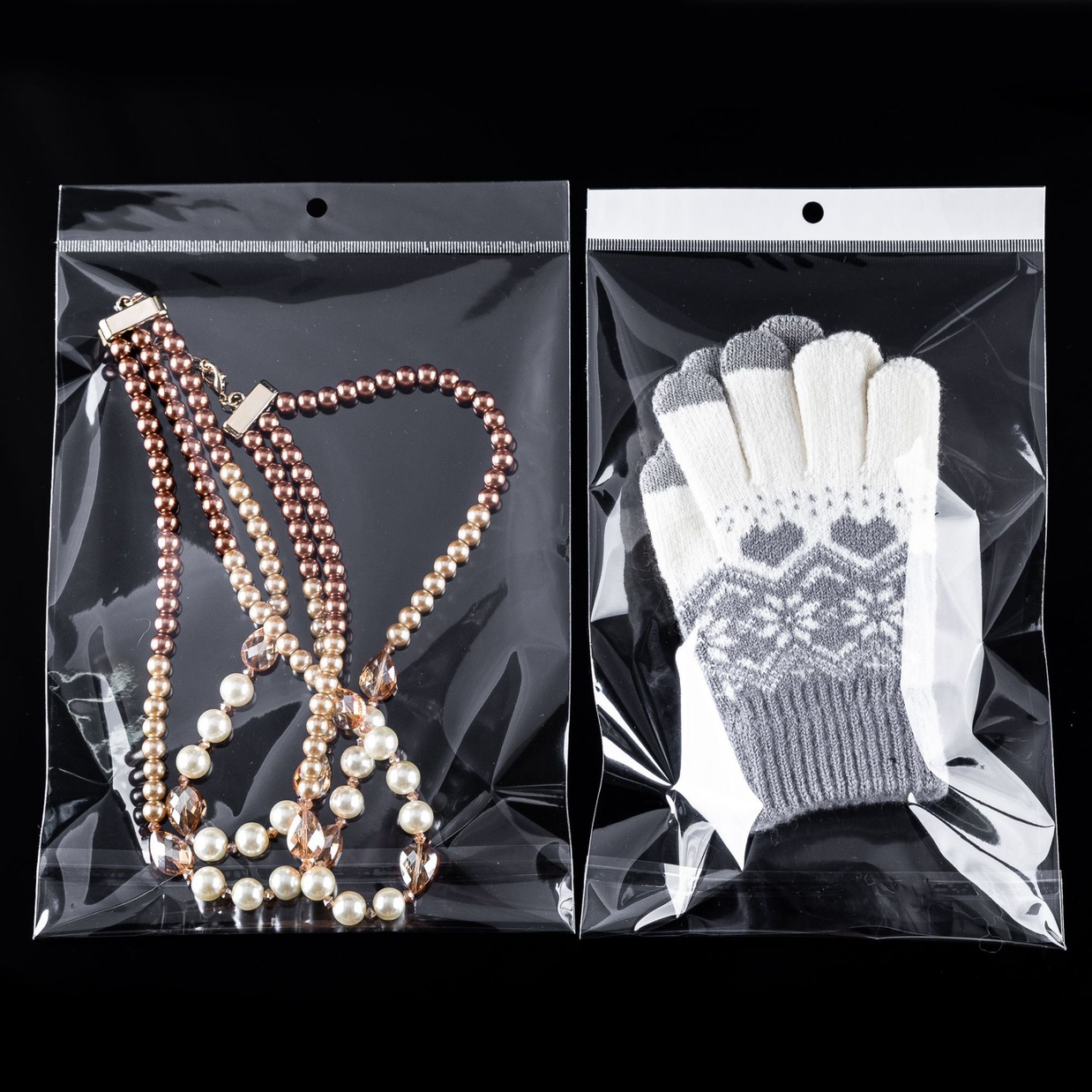 Qin Cloud Transparent Thickened Opp Ziplock Bag Jewelry Bag No. 128 details Picture