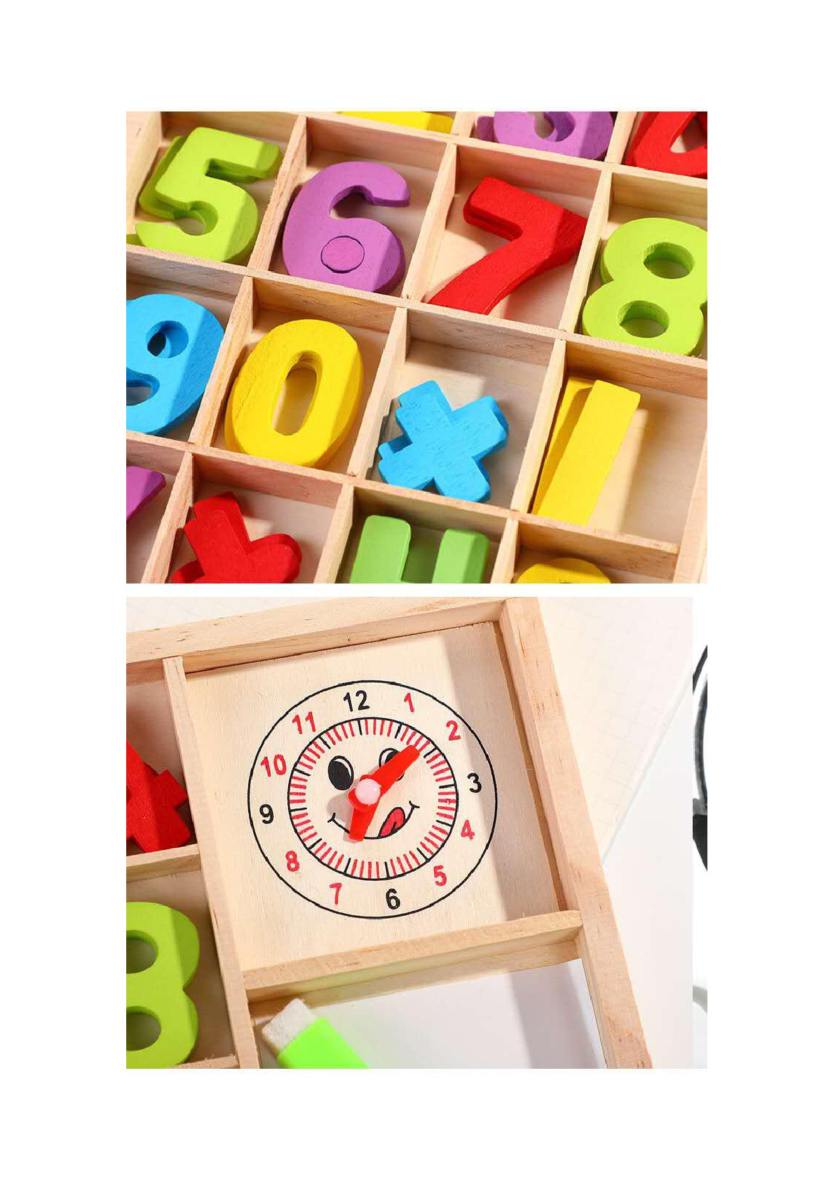 Children's wooden toys, digital learning boxes, clock building block toys, baby intelligence and early education toys pic 8