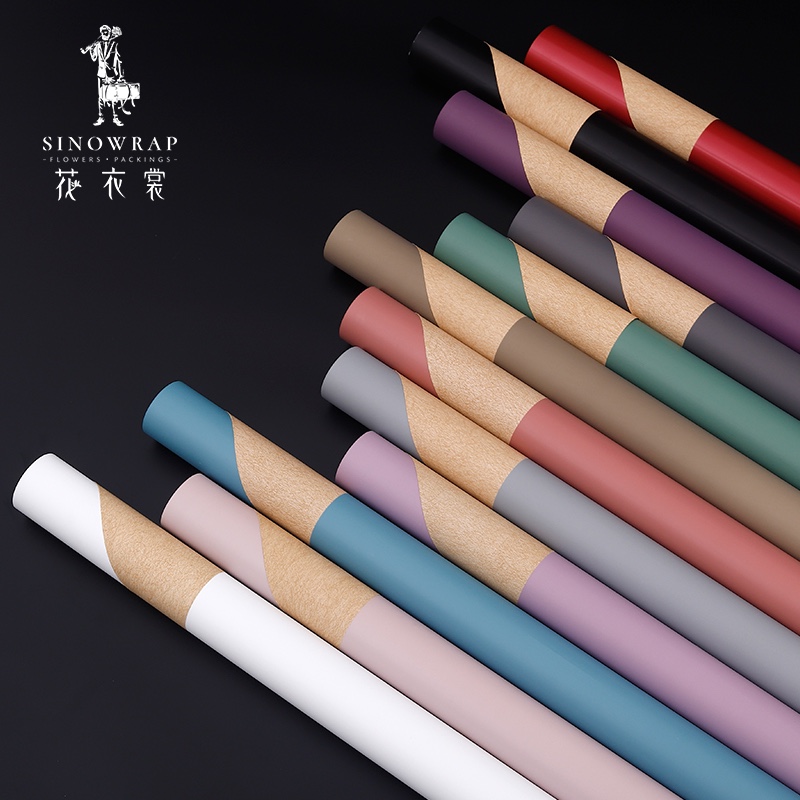 花衣裳双色牛皮纸欧雅纸鲜花玫瑰花乾式包花纸礼品普尔曼包装纸