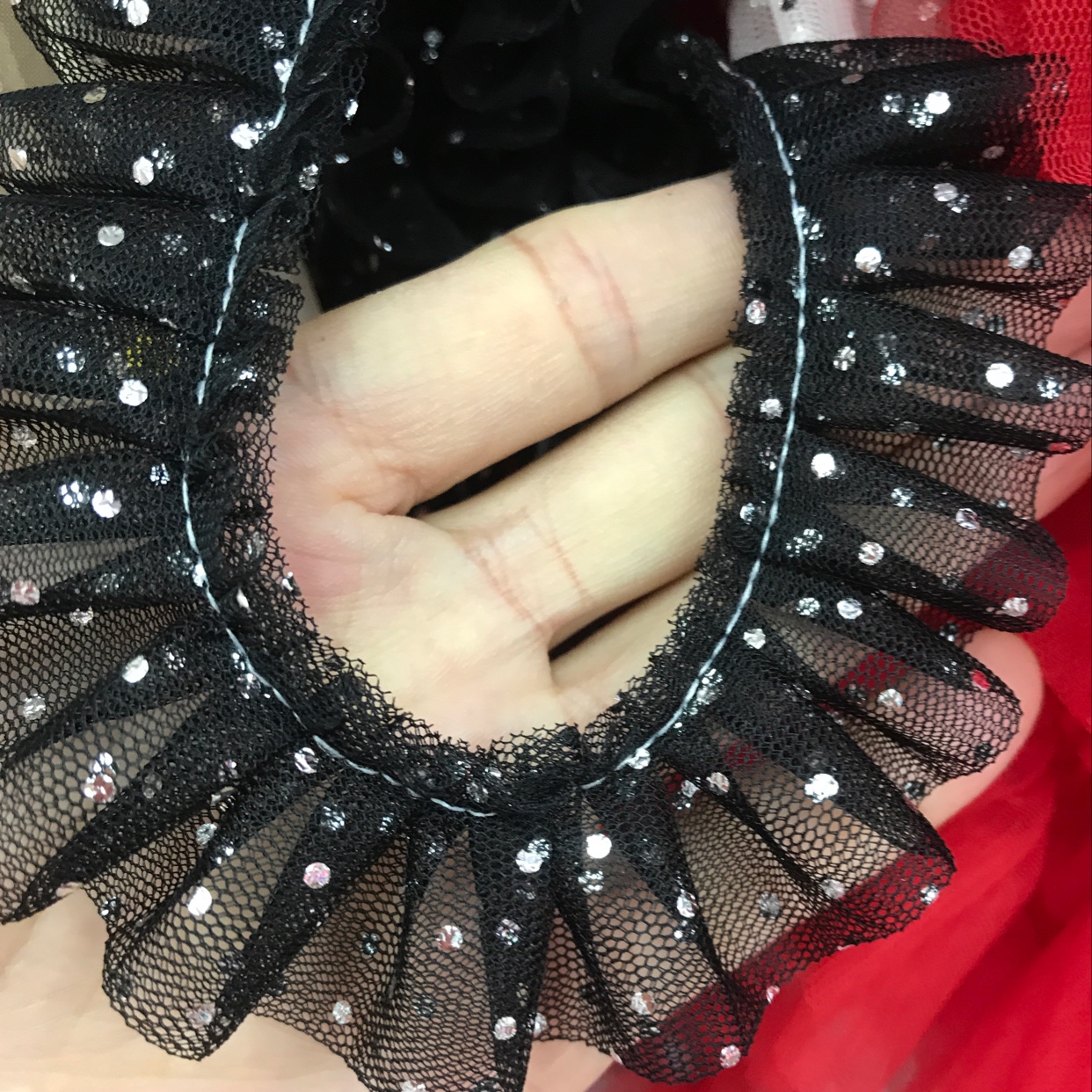 Pleated lace, 1.2 a yard, welcome to sample customized. thumbnail