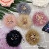 Autumn winter fashion crystal mink hair bulb clothing accessories accessories accessories diy handmade earrings material wholesale thumbnail