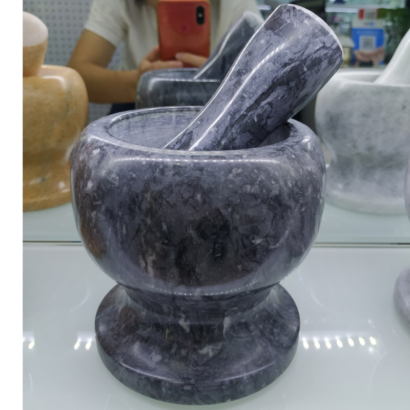 Shenzhou Jade medium-sized marble garlic bowl, garlic grinder, household kitchenware, food grinder detail image 1