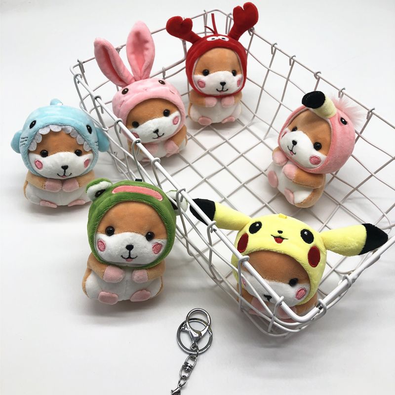 The latest cute multi-color change hamster stuffed animal key chain bag pendant doll boutique claw machine doll thumbnail