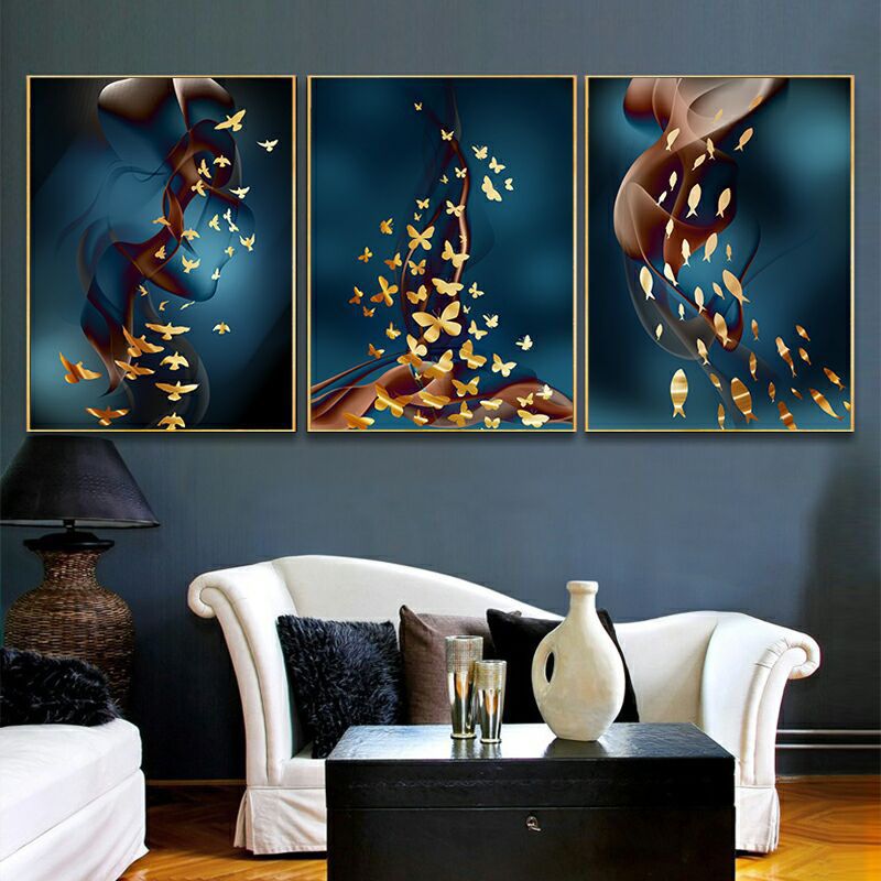 Colorful Crystal Stone Living Room Triptych undefined