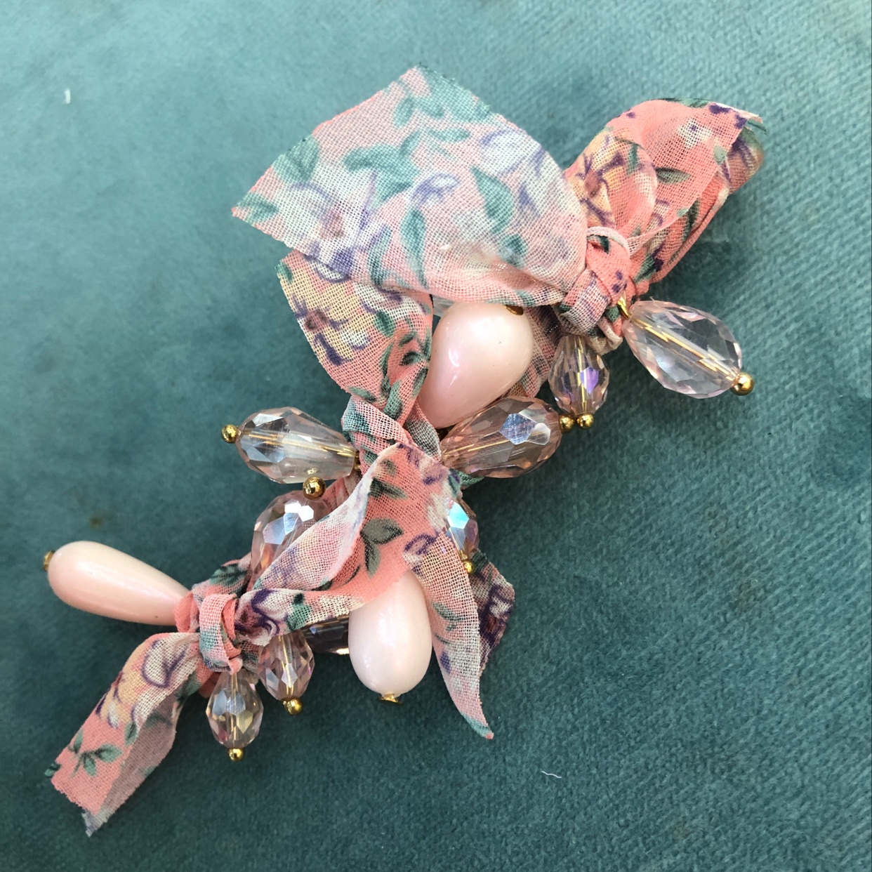 Beautiful Pink Floral One-Word Clip Instagram Explosive Recommended Summer Fresh And Lovely Wind Accessories details Picture