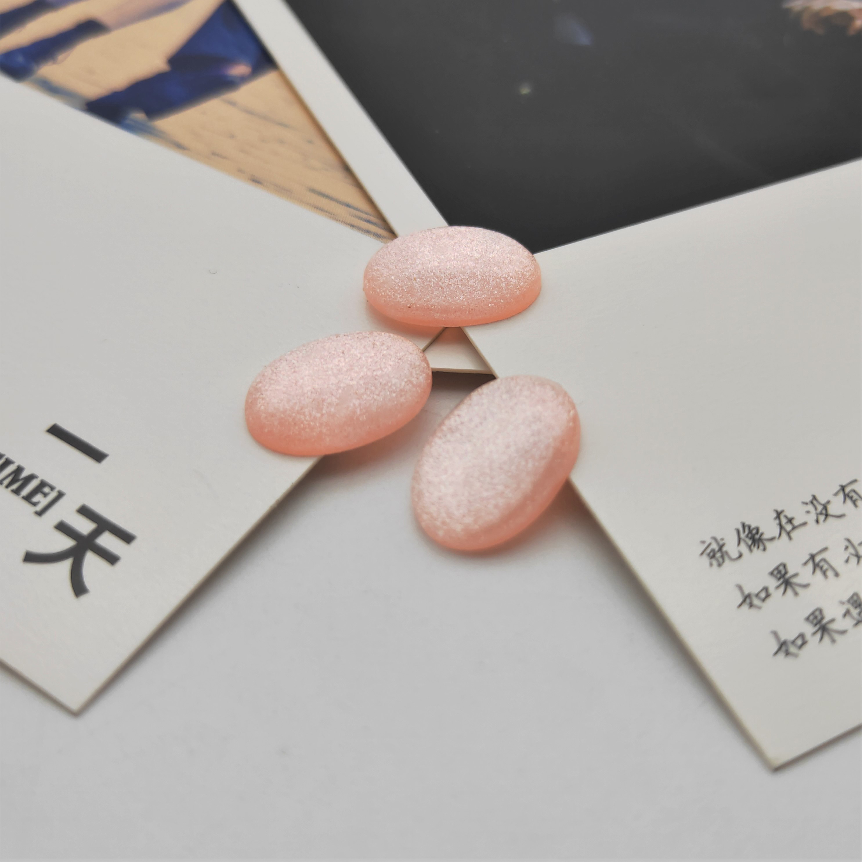 New resin smooth oval ring face starry sky ring face diy step hairpin inlay material diy decoration detail image 9