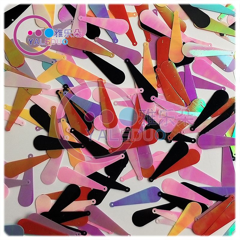 Mixed-color PVC10x33mm oval long stick sequin earrings, clothing props, DIY handmade accessories, materials and accessories details Picture