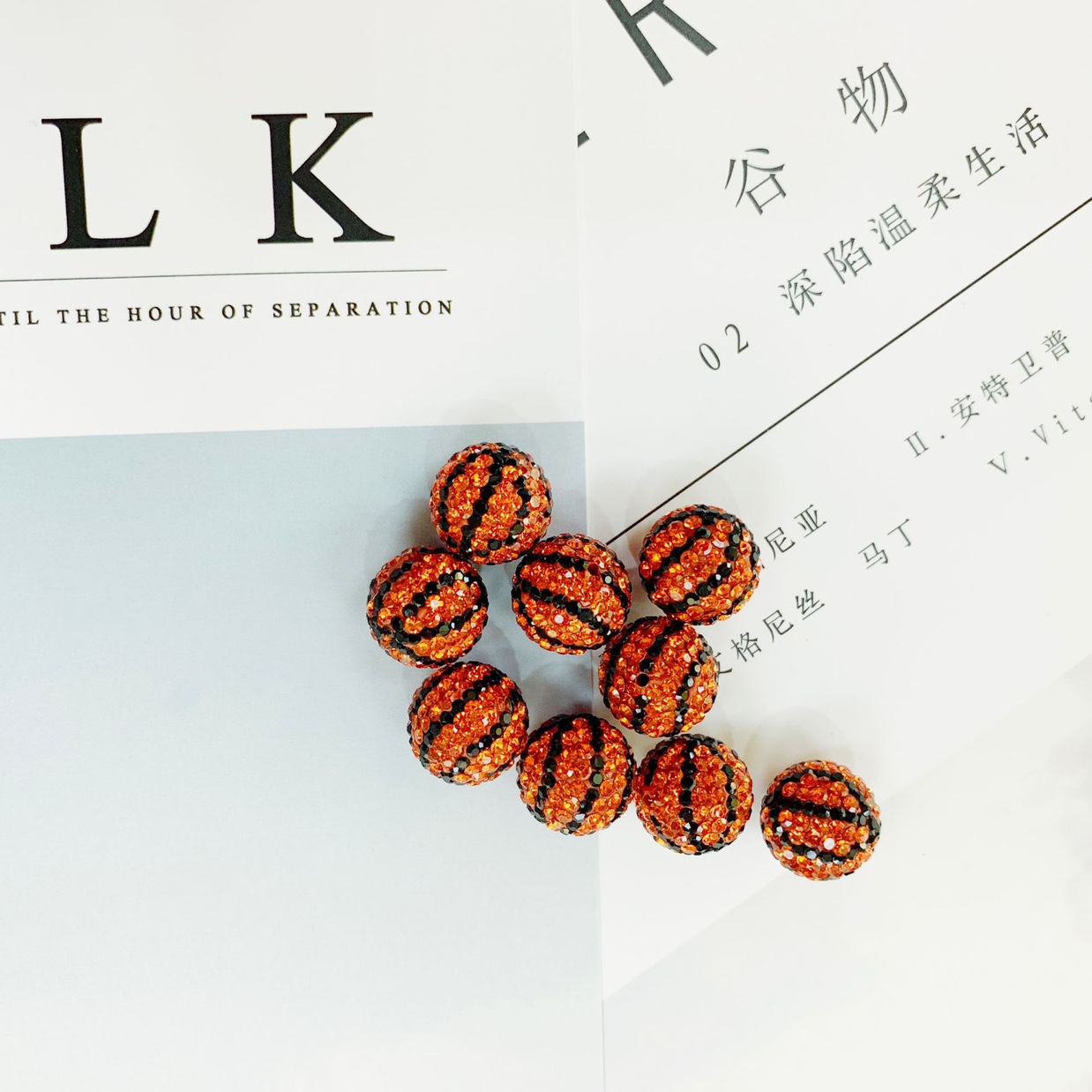 Creative jewelry accessories -12mm ceramic blue balls, straight holes, half holes details Picture