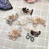 Clothing brooch hairpin accessories milliner hood DIY decorative alloy leaf resin flower crystal beaded flowers thumbnail