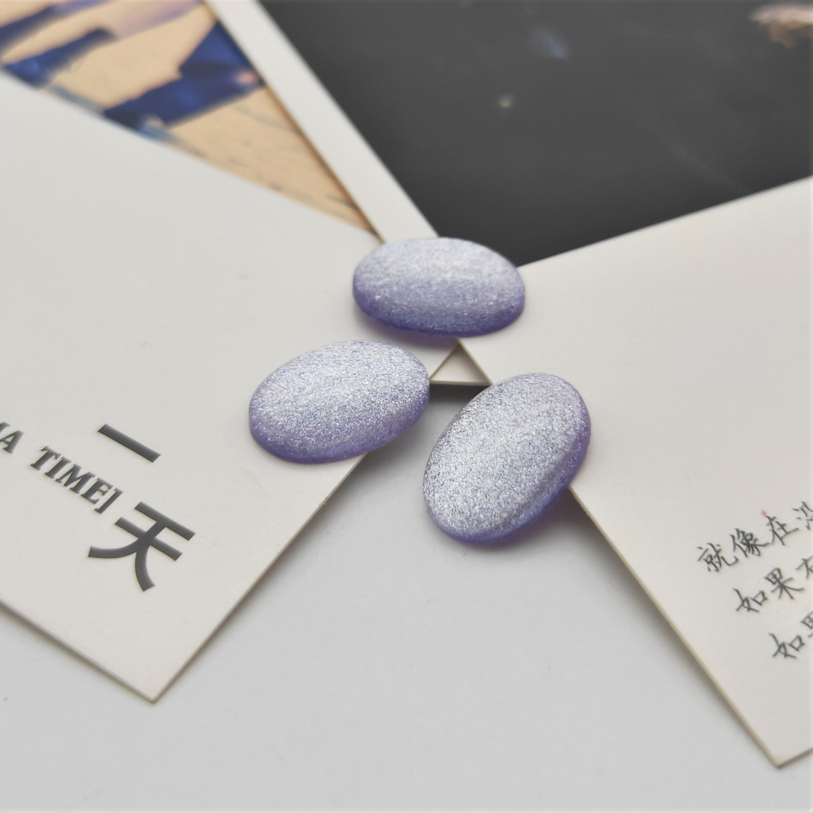 New resin smooth oval ring face starry sky ring face diy step hairpin inlay material diy decoration detail image 10