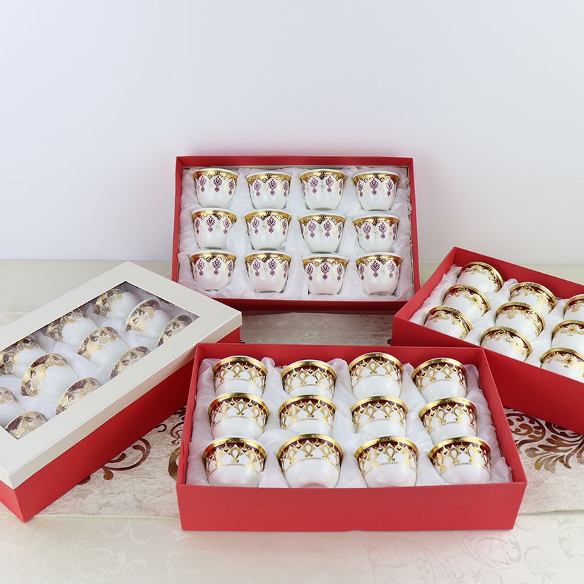Factory direct selling European ceramic coffee cup set 12 cup combination gift box gifts flower tea cup moonlight cup thumbnail