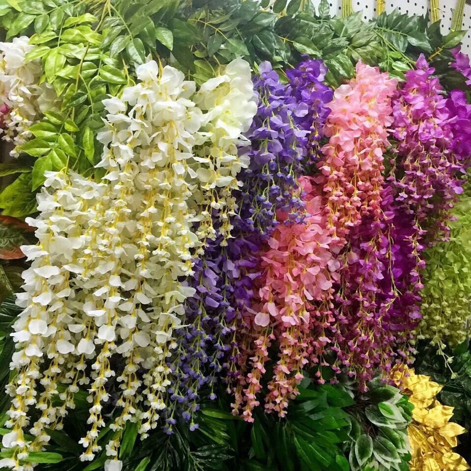 Artificial wisteria flowers, artificial flower hanging single flowers Specification image