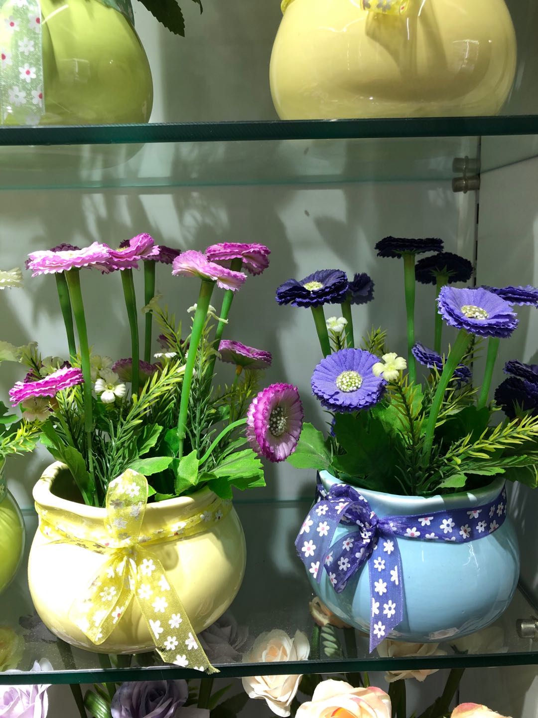 2022342彩盆平菊仿真盆景仿真花小盆景人造摆件装饰