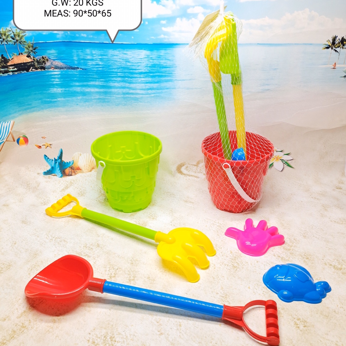 Children's sand dredging tool set Sand shovel bucket model Boys and girls large sand dredging tool set 688-95 Application Scenario