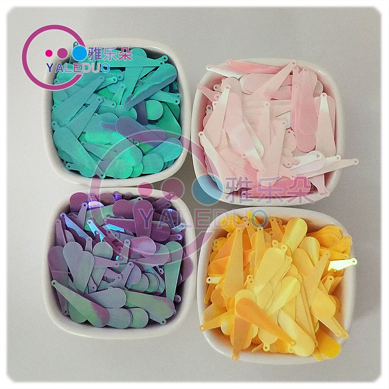 Mixed-color PVC10x33mm oval long stick sequin earrings, clothing props, DIY handmade accessories, materials and accessories Item Picture