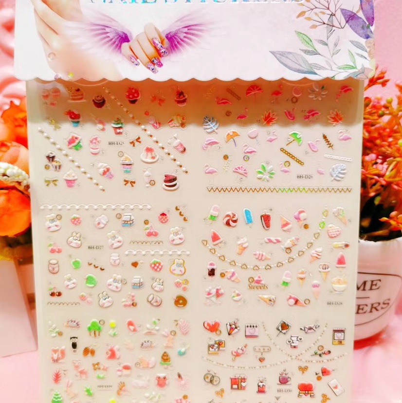 ZJTS高档5D烫金指甲贴 新款式6套发泡系列的 很漂亮 规格12.7*25 带条码产品图