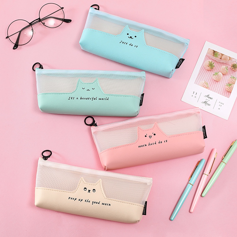 可爱萌喵喵🐱这个材质是网沙加pU分为四色，包装材质pVC盒，是自己的工厂哦