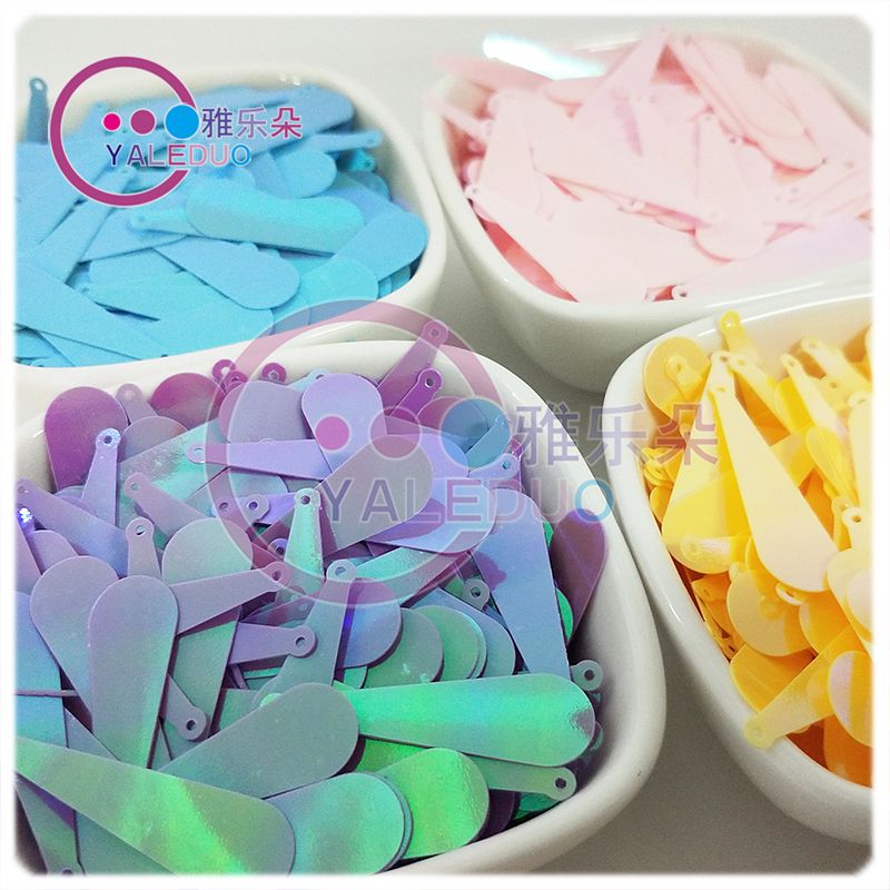 Mixed-color PVC10x33mm oval long stick sequin earrings, clothing props, DIY handmade accessories, materials and accessories Application Scenario