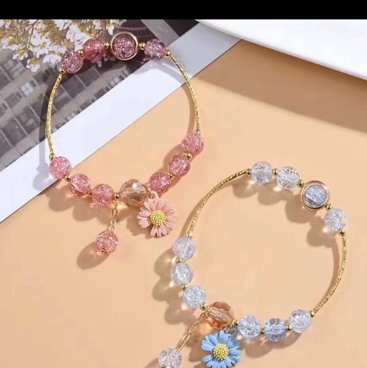 百搭/时尚/小菊花手链细节图