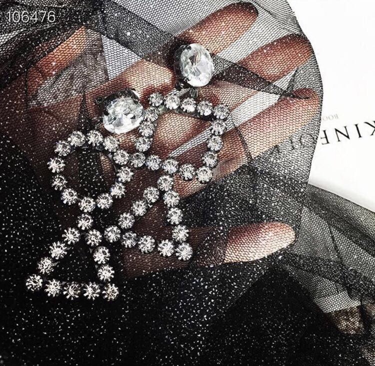 Sterling silver needle imitation allergy jewelry web celebrity geometric zircon earrings