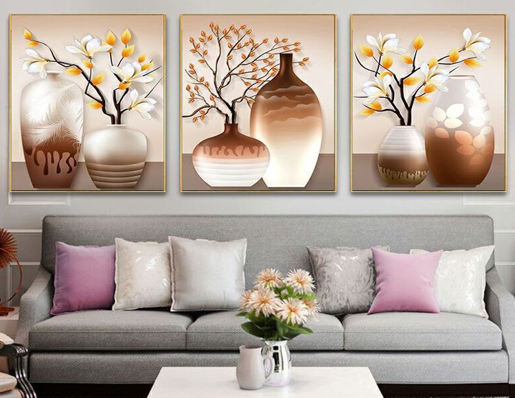 Colorful Crystal Stone Living Room Triptych undefined