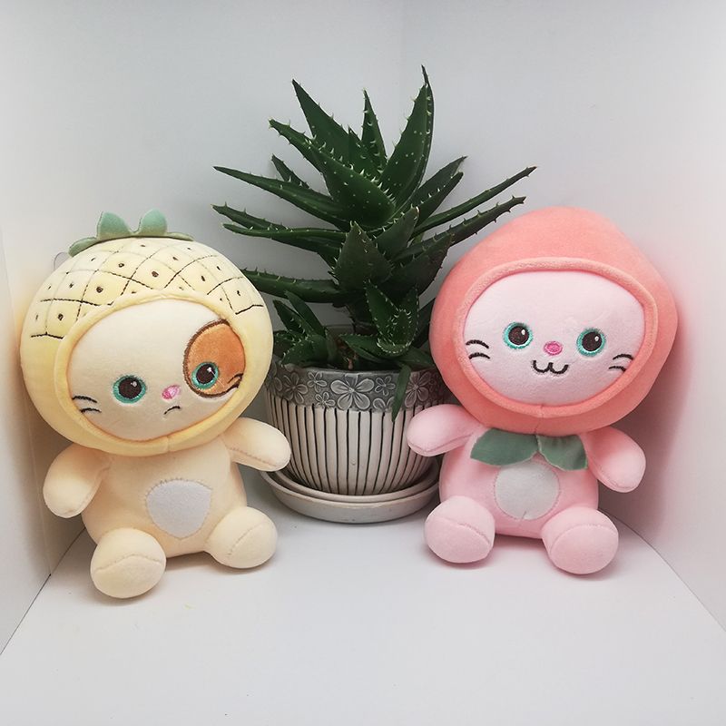 Cute stuffed fruit cat pendant car keychain backpack pendant wedding gifts throwing clothing accessories doll