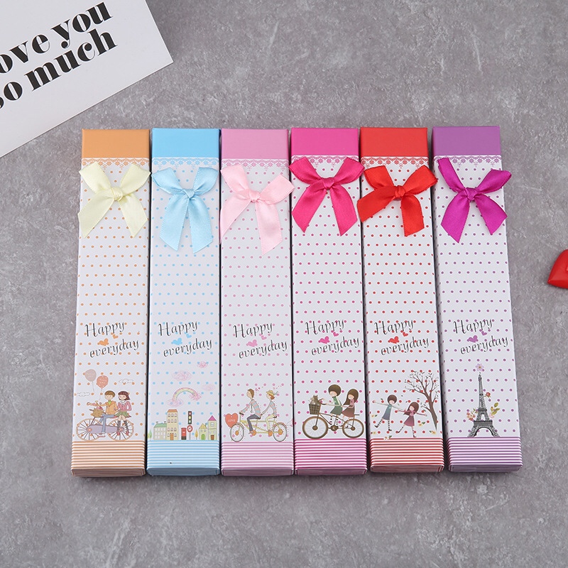 Beautiful bicycle necklace box bracelet box elegant bow rectangular box pendant box accessories wholesale