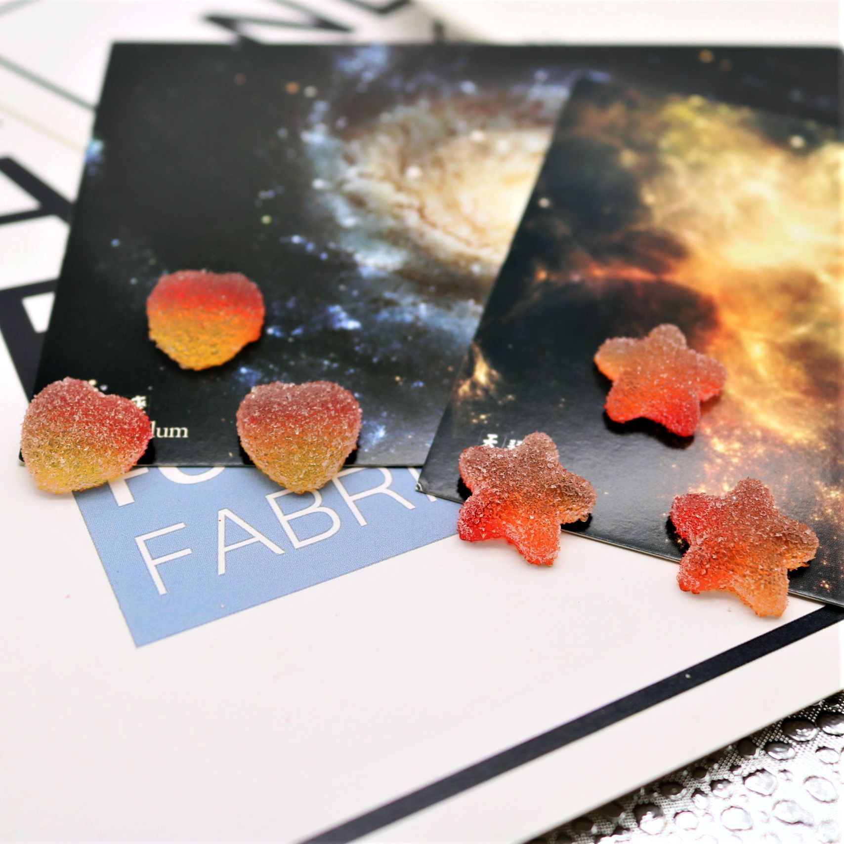 热卖爆款仿真树脂软糖渐变心形五角星手机壳diy配件美甲耳钉材料详情图6