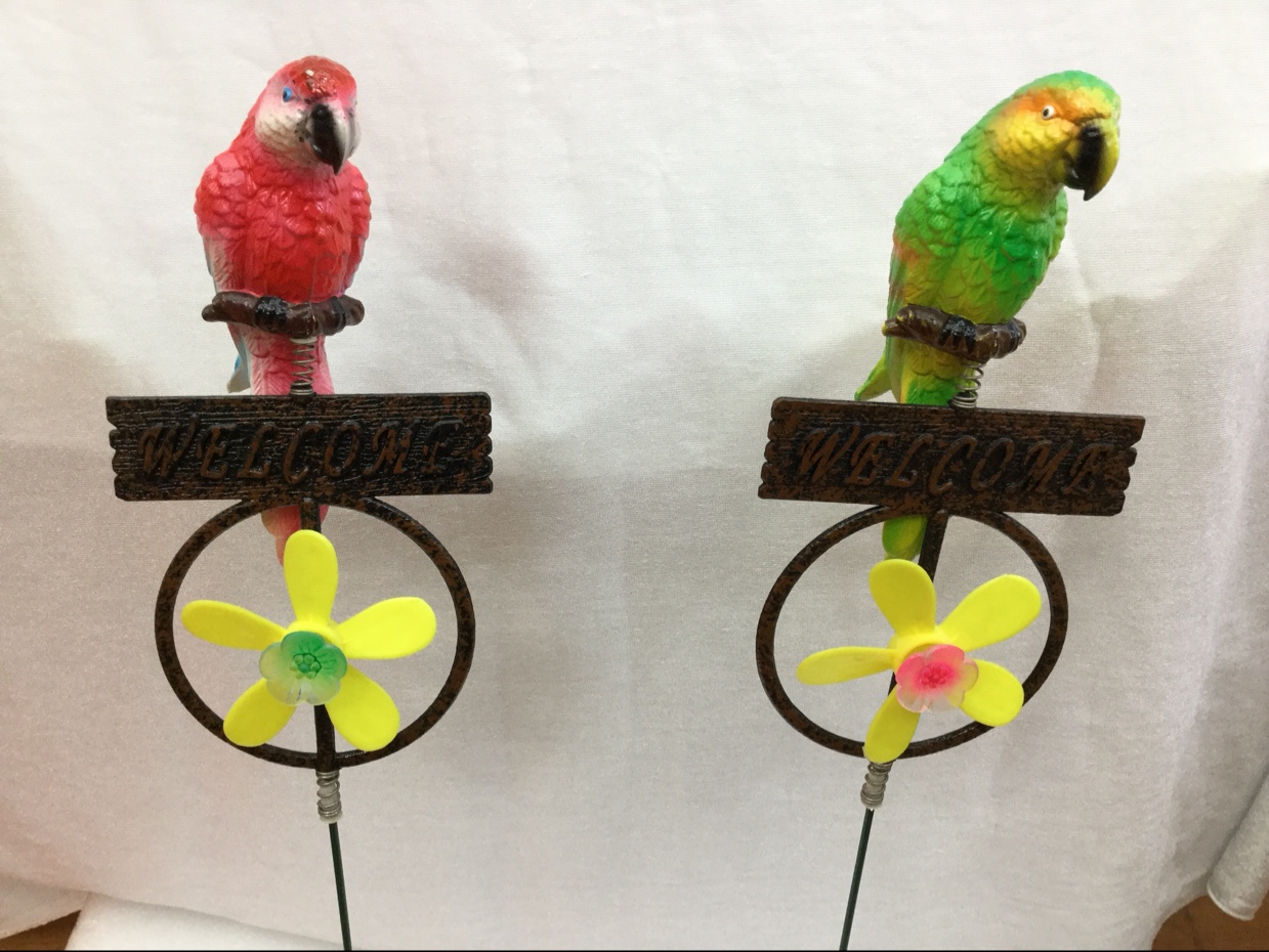 欢迎牌站立鹦鹉装饰工艺品3D立体彩色塑料创意家居1