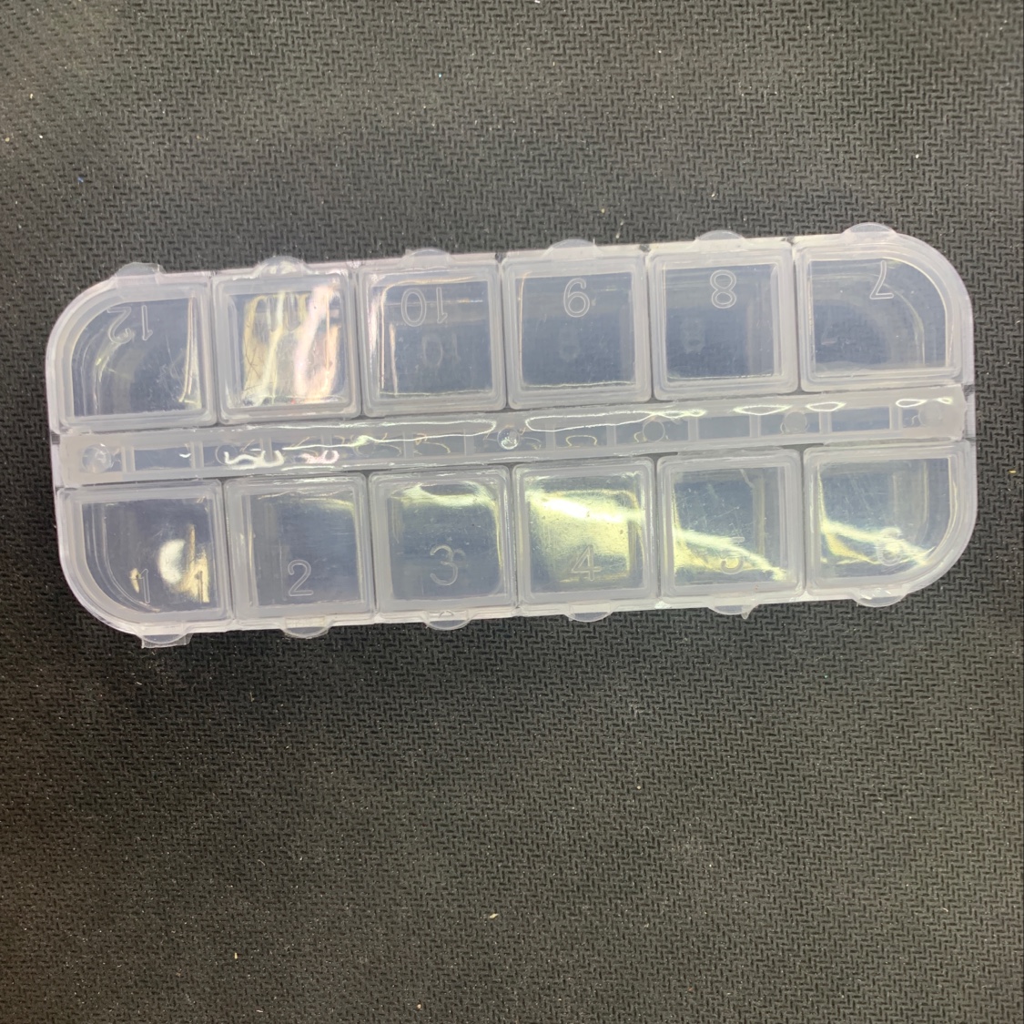 2x6单个开盖带数字塑料收纳盒 手工DIY穿珠收纳盒