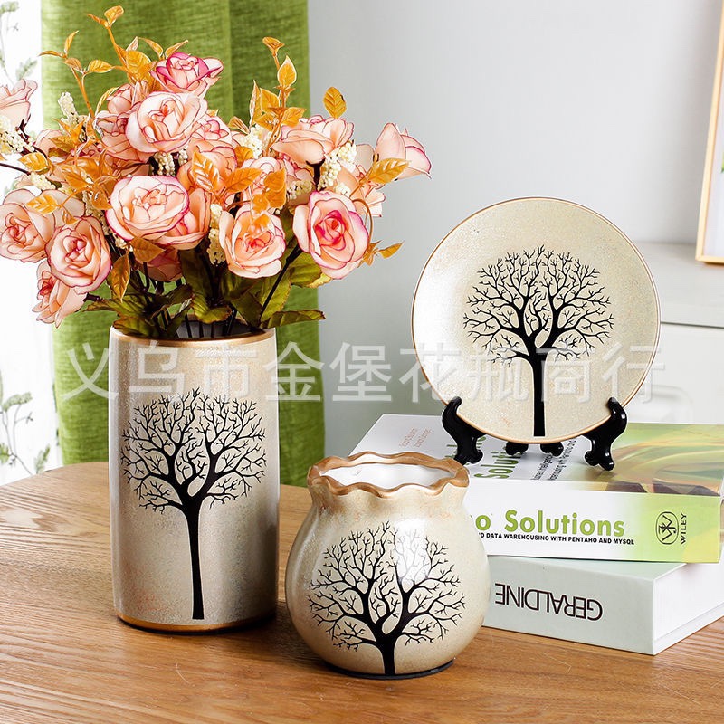 宗教佛具陶瓷摆件/陶瓷摆件/花瓶三件套产品图