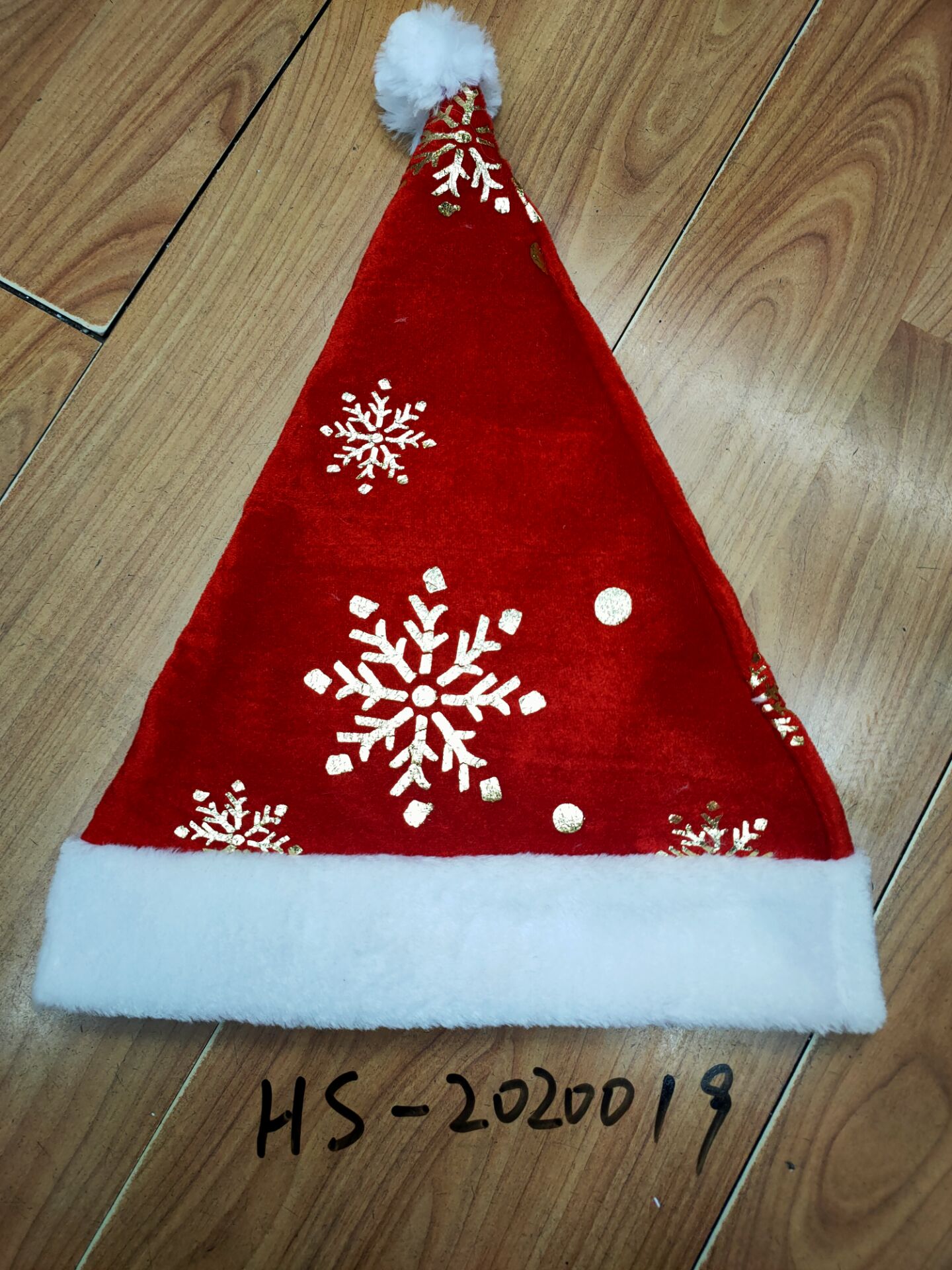 Sombrero de navidad corto de peluche de terciopelo dorado sombrero de flores impreso de navidad artículos de fiesta para adultos sombrero de navidad de fábrica venta directa 11