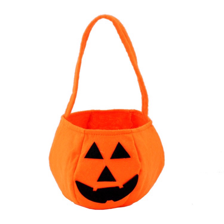 Halloween pumpkin bag, hand-held Halloween prop basket, non-woven fabric candy bag, three-dimensional pumpkin bag