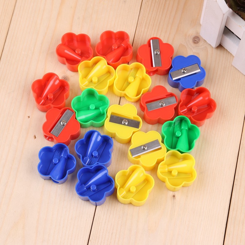 Plum blossom pvc bucket pencil sharpener details Picture
