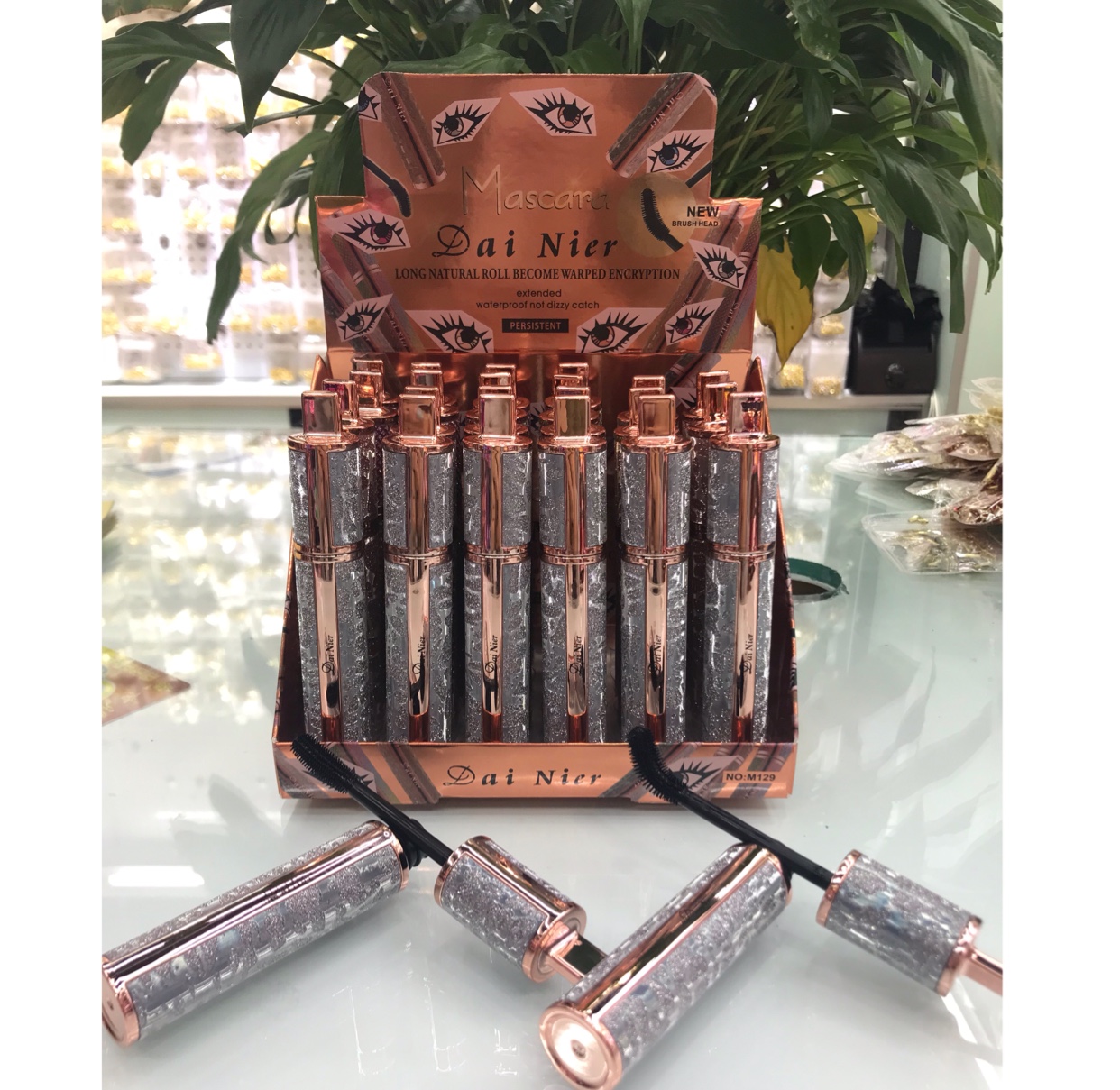 NO：M129银 可旋转刷头浓密卷翘拉长睫毛膏（可订制）