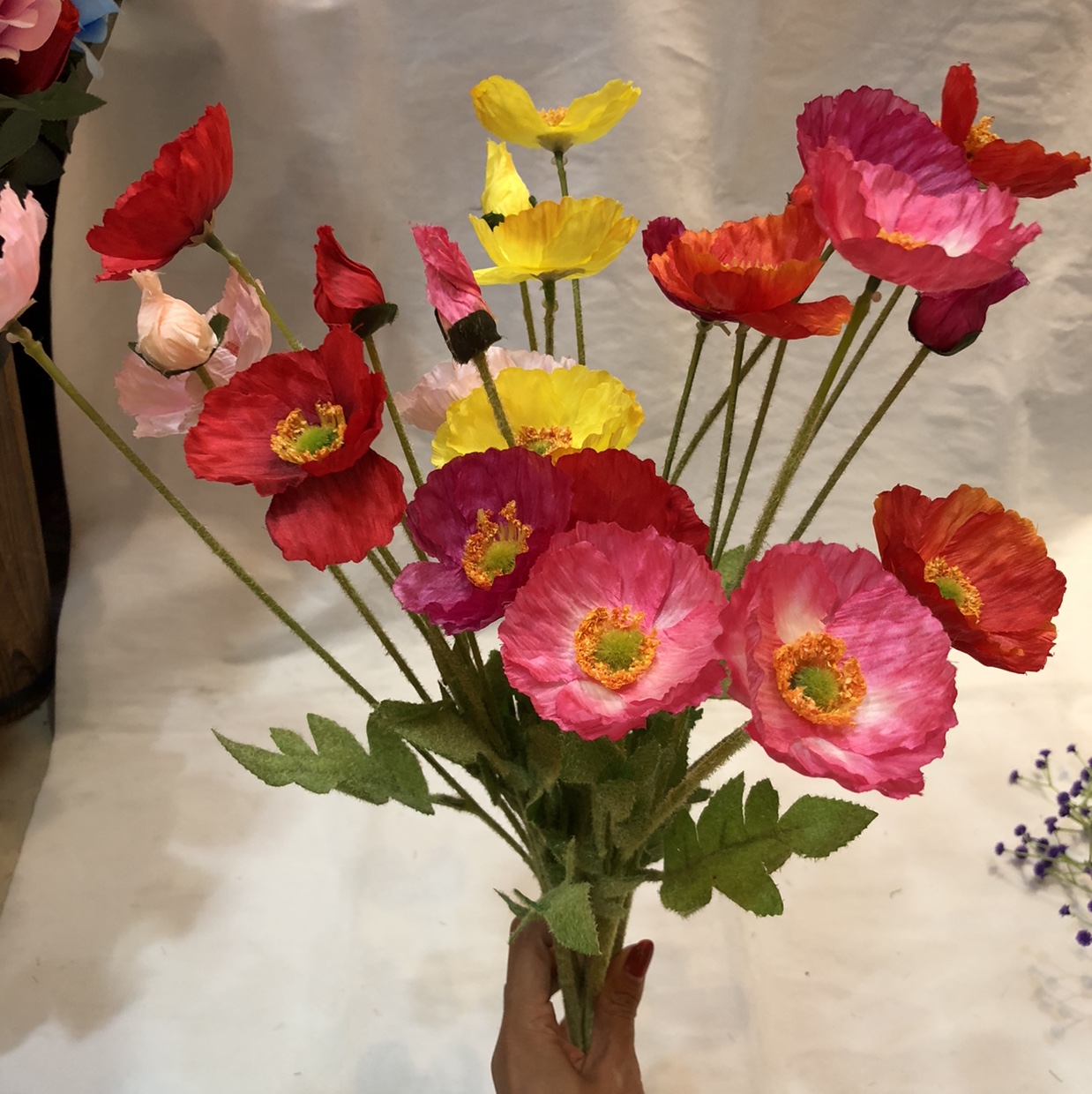 Long stem flocking cherry blossom thumbnail
