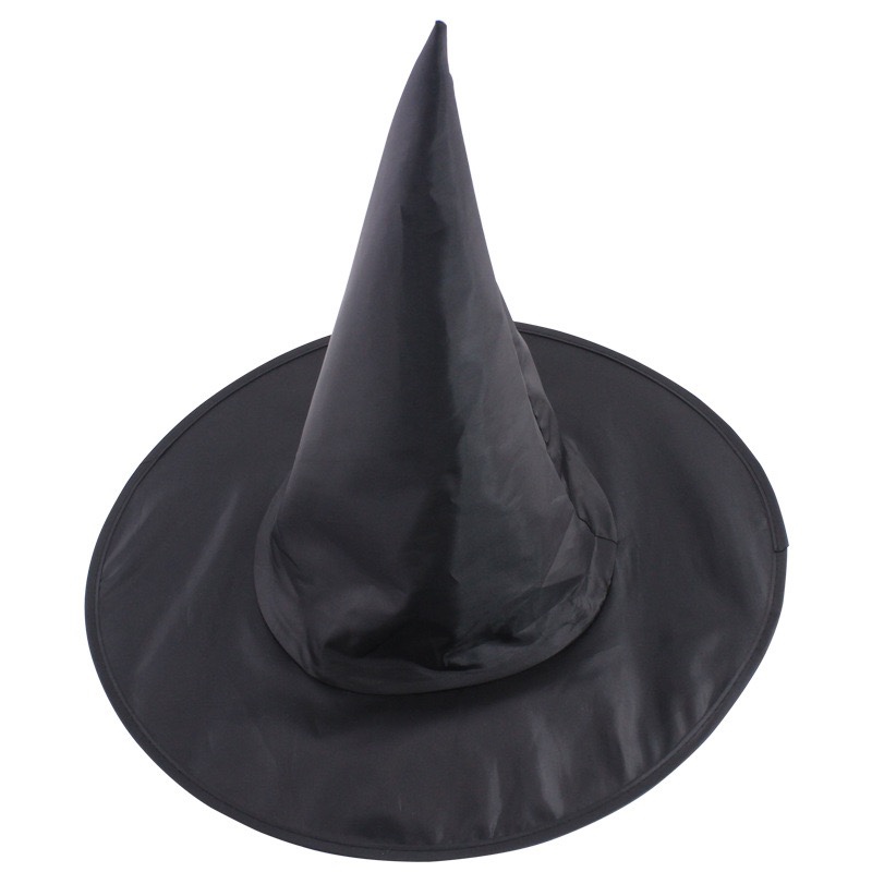 Black Oxford cloth pointed hat, Harry Potter magic hat, Halloween witch hat, all-black wizard hat Specification image