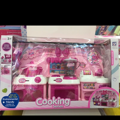 Children over every kitchen set cooking juice machine with light music thumbnail