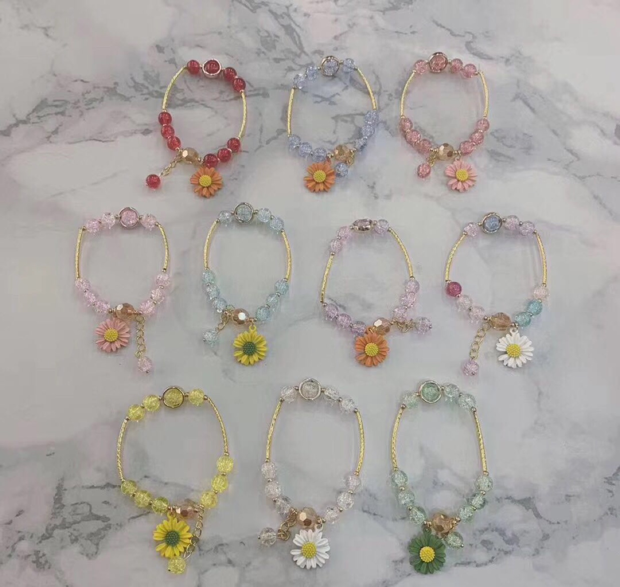 Daisy bracelet tube, white, fashionable and fresh new style bracelet, Hongtao Accessories A0032 Specification image