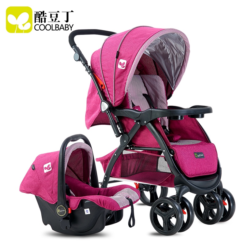 coolbaby high-view baby stroller, bidirectional shock absorption, can be used for lying or sitting, folding baby stroller Specification image