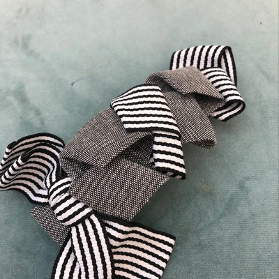 Bow Striped Hair Clip