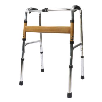 助行器老人铝合金带轮四脚拐杖残疾人拐棍助步器walking aid