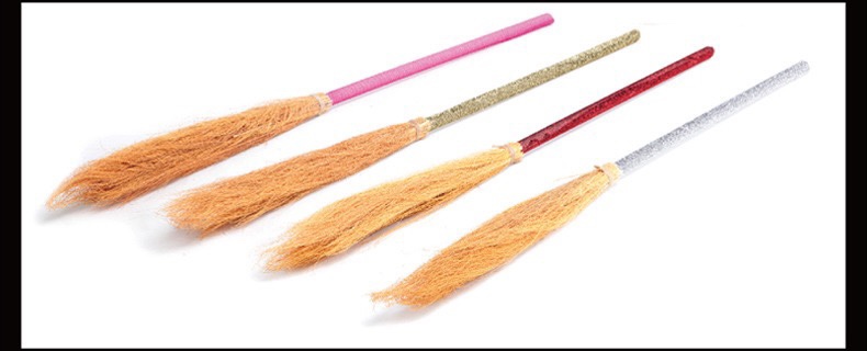 Halloween props and supplies, masquerade ball performance, costume cosplay, witch broom, magic broom, witch broom details Picture