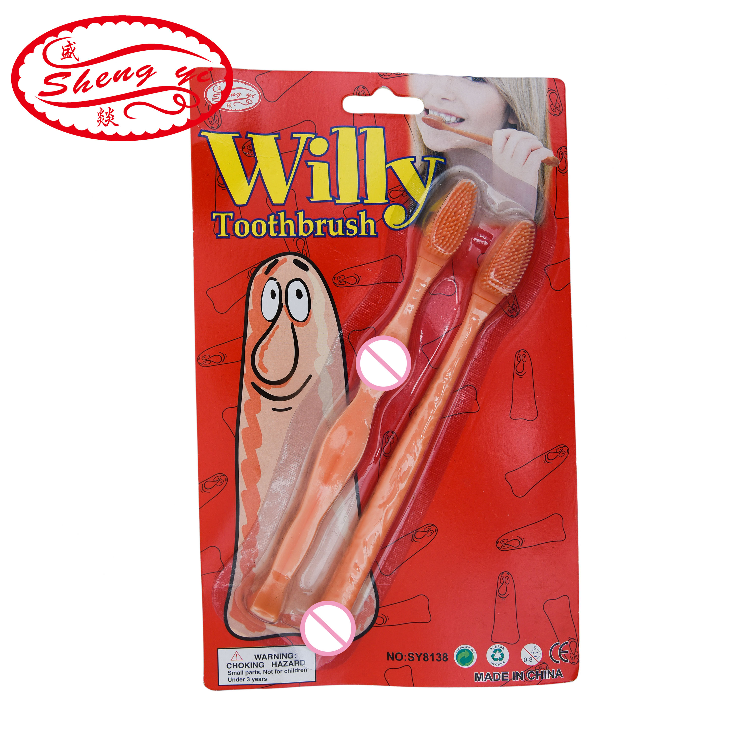 Cross-border hen party bar KTV props Erotic toothbrush, luminous jj big bird erotic chest toothbrush