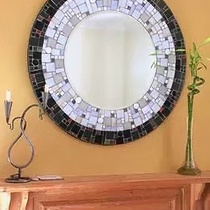 Mosaic round mirror